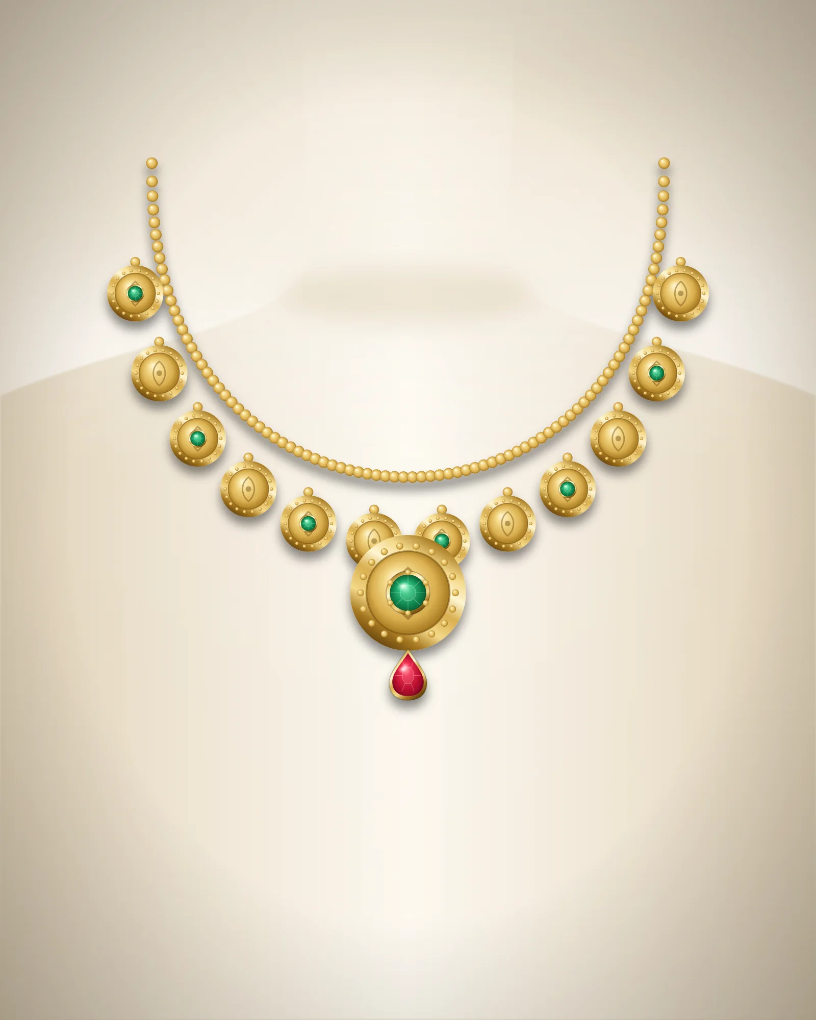 Kasu Mala Temple Necklace — temple necklace by Jay Chamunda Imitation
