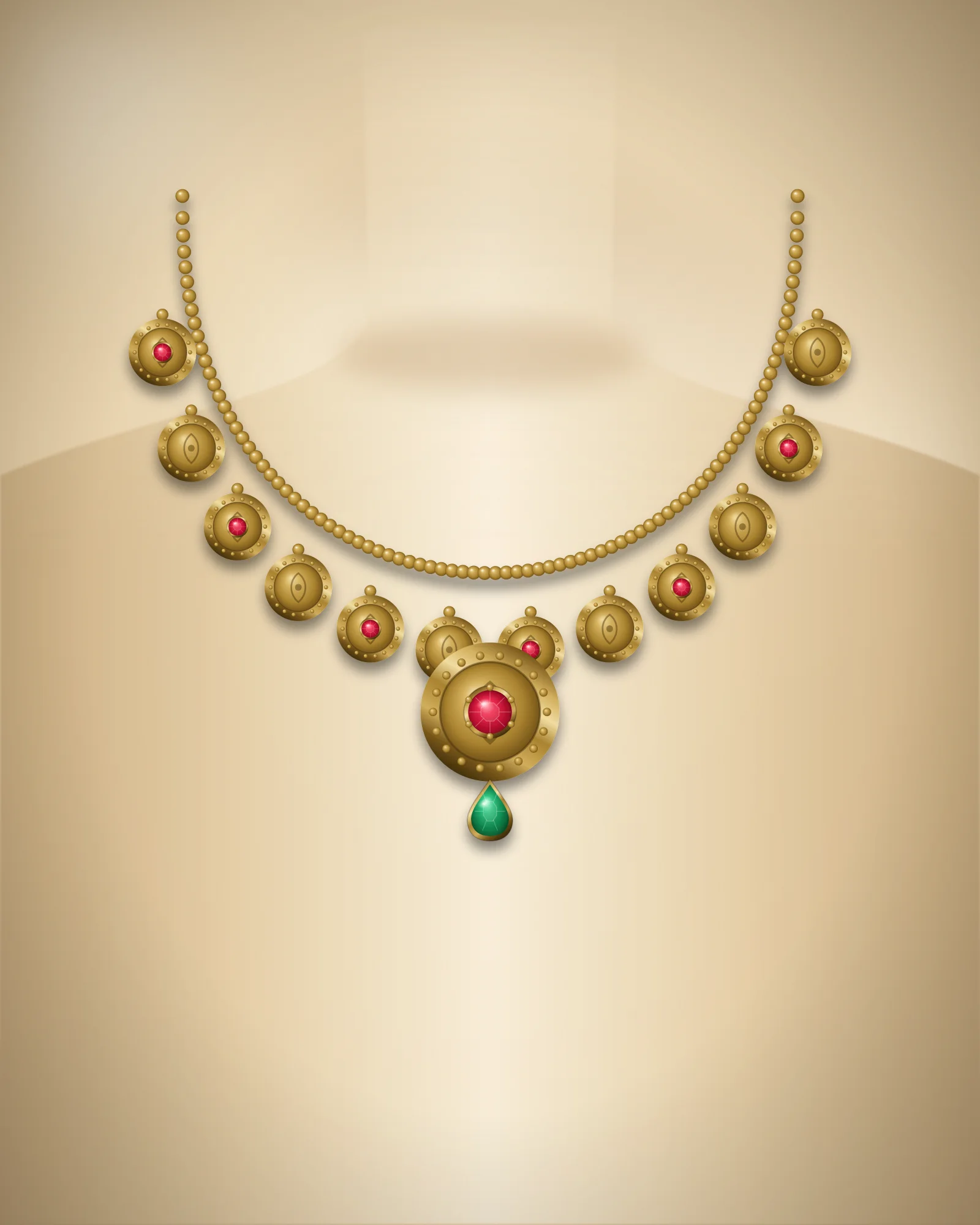 Lakshmi Coin Temple Necklace — temple necklace by Jay Chamunda Imitation