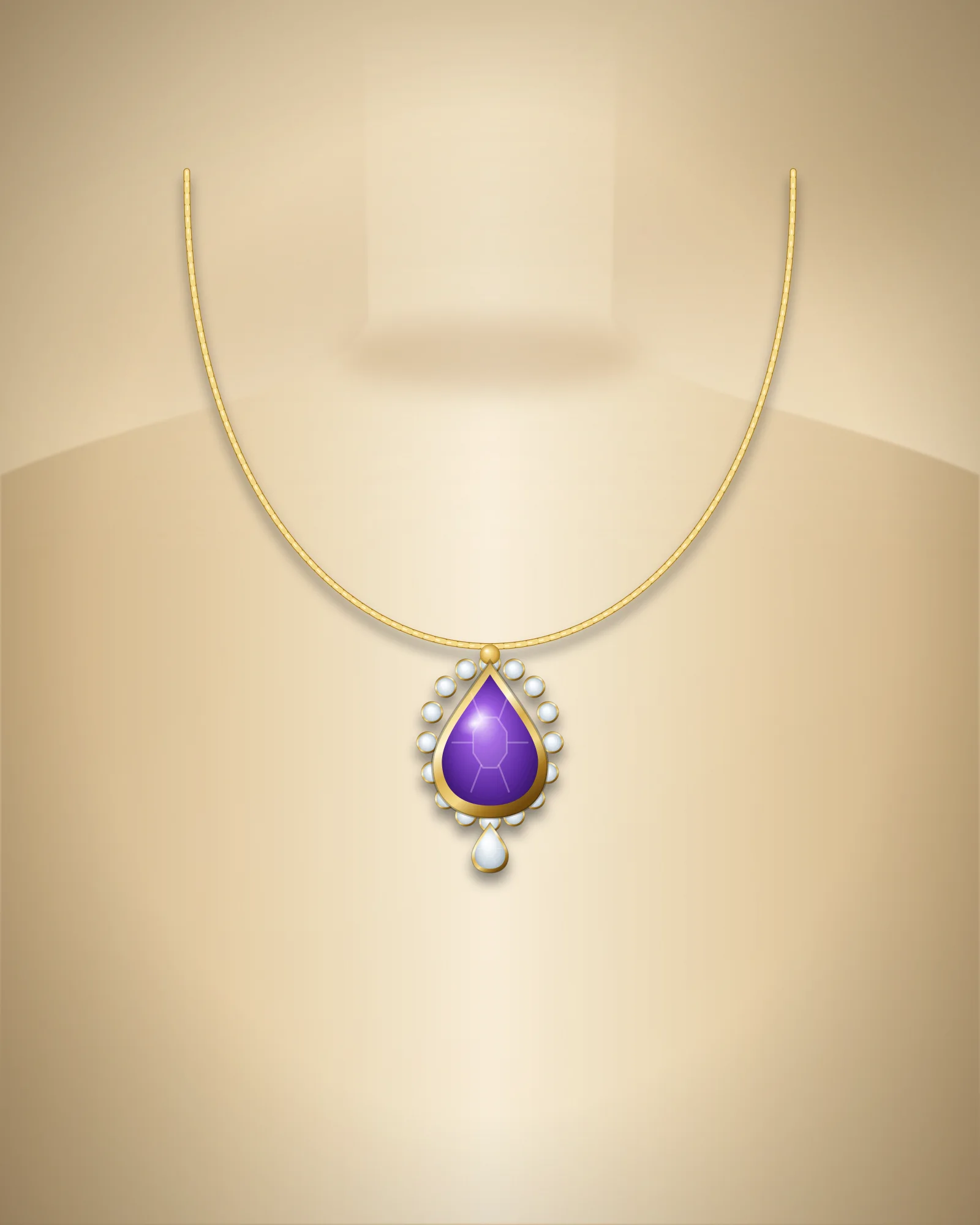 Amethyst Halo Pendant Set — pendant set by Jay Chamunda Imitation